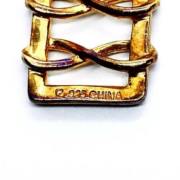 925 Gold Plated Rhinestone Infinity Necklace - Picture 7 of 7